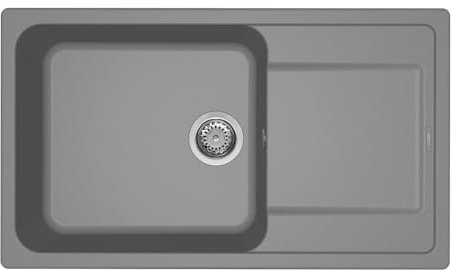 Elleci Lavello Incasso Life 410 1 Vasca con gocciolatoio 86×50 Grigio Titanium Granitek LM241073