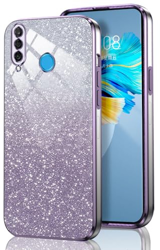GOGME Glitter Cover per Huawei P30 Lite, Tlaio Elettrolitico Silicone TPU Antiurto Trasparente/Brillare Protective Custodia. Nero