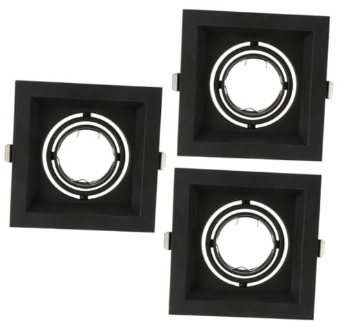 WOONEKY 3 Stk Strahlergehäuse ceiling light deckenlamp MR GU Einbaustrahler Unterputz-Deckenleuchten leichte vertiefte Zierleiste gu10 lichthalter Strahler passend Plastik Black