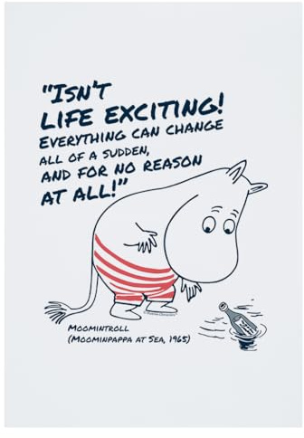 Moomin Poster mit Moominpappa-Zitat Life Exciting Moominpappa At Sea, A3, Wandkunst