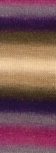 Lana Grossa Colorato Aktion 04 - Dunkelpink/Grau/Dunkelviolett/Umbra/Taupe/Hellbeige