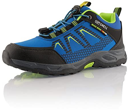 Fusskleidung® Damen Herren Wanderschuhe Softshell Trail Running Trekkingschuhe Blau Schwarz EU 42