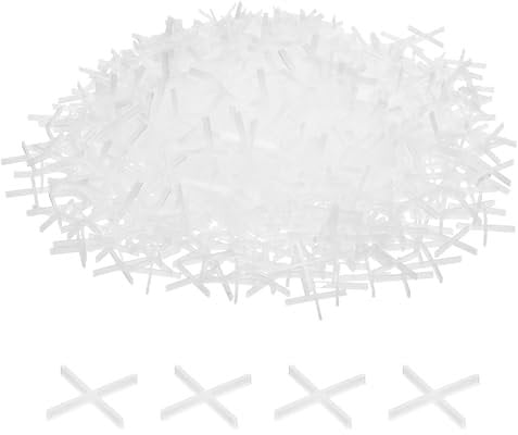 sourcing map 500pcs Tile Spacers 1mm Hard Plastic Cross Tiles Leveler Spacer Installation Ceramic Spacing Clips for Wall Floor