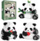 SHUOHONG Panda Blocs de Construction, 3 en 1 Panda Blocs de Construction, Bloc Construction Mignon, Mini Brique de Construction pour Convient aux Enfants de 6 Ans et Adultes (686 Pcs)