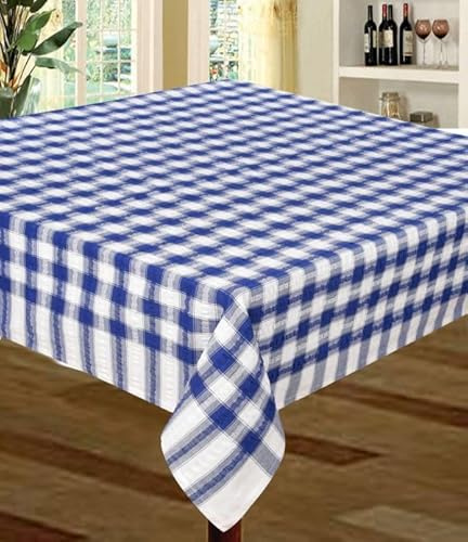 Snugglemore Seersucker 100% Cotton Tablecloth Sizes Napkins Also Available (Royal, 50 x 70)