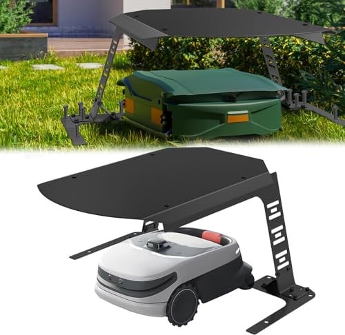Aufun Mährobotergarage Schutzüberdachung für Rasenroboter, Mähroboter Garage Dach Carport für Rasenmäher, Überdachung| Rasenroboter Garage für Garten Witterungsbeständig+UV-Schutz - Schwarz