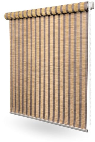 Home-Vision Bali Kollektion Klemmfix Rollo BohoRollo für Fenster & Türen (Hula,B75 x H130 cm) Natur Bambus Optik – ohne Bohren