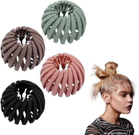 4 Stück Vogelnest Haarspangen Damen,Große Rutschfeste Haarclips,Vogelnests Haarschmuck,Haarspange Haar Schmuckfür Feines Haar,Kolibri Dutt Spange,Groß Haar Accessoire für Mädchen und Frauen