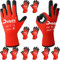 Delphi Arbeitshandschuhe Stark Latex beschichtet, 10 Paar, Größe 8-M rot (M)