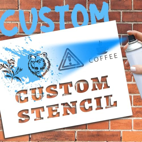 Custom Stencil for Spray Painting Personalised Reusable PVC Letter Templates Customizable Painting Flower Reusable Stencils for Craft, Wall & Signage (Letter Stencil)