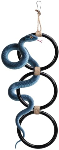MiOYOOW Schlangen Kletterringe, Kornnatter Interaktive Spielkette aus Kunststoff, Hängendes Schlangen Spielringe Schlangenkletter Zubehör für Reptilienbeckenkäfige