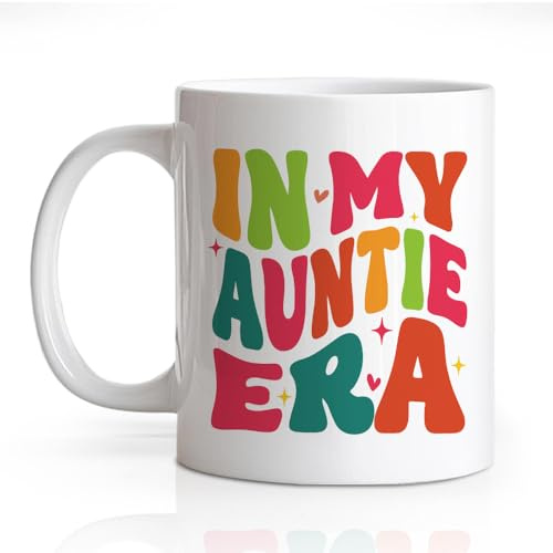 Coffee Mug in My Auntie Era with Handle Stoneware Coffee Mug Design Cup for Restaurant Cafes Men