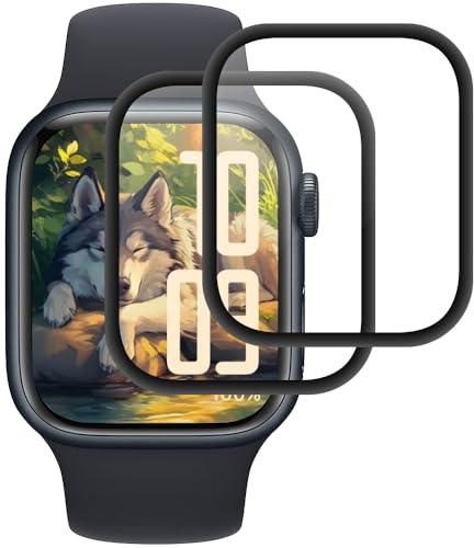 Beukei Panzer Schutz Glas für Apple Watch Series 6/5/4/SE/SE2/SE3 44mm, 2 Stück Handy glasschutzfolie[Anti-Kratzen][Sans Bulless][9H Härte] Film