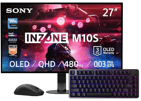 Sony INZONE M10S 27“ OLED QHD PC Gaming Monitor + INZONE Keyboard (US) & INZONE Gaming-Mouse