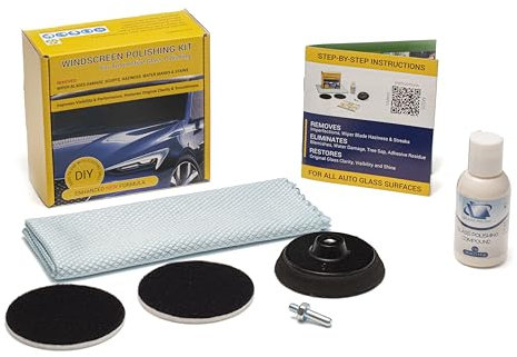 Glass Polish Kit de Polissage de Pare-Brise - Réparation de Verre Automobile Bricolage de 75 mm - Élimine les Dommages des Essuie-Glaces, Restaure la Clarté et l'Éclat