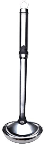 BERGNER Gizmo - Louche à Soupe de 33 cm - Fabriquée en Acier Inoxydable - Capacité de 75 ML - Convient pour Le Lave-Vaisselle - Résistante aux Chocs - Couleur Chrome, Argent