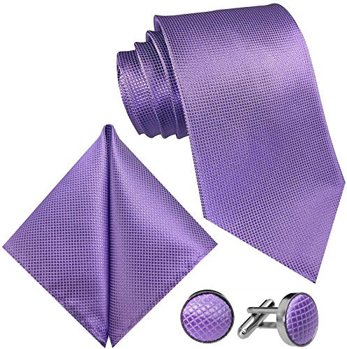 GASSANI - Cravate - À Carreaux - Homme Violet LILA VIOLETT FLIEDER Mauve