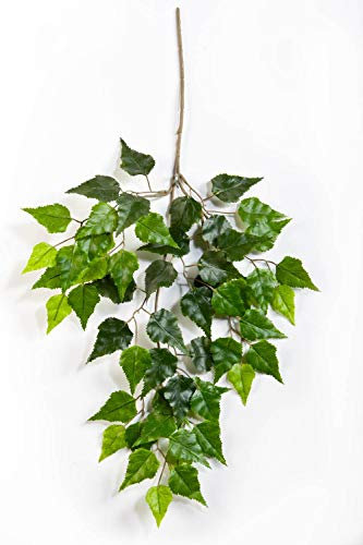 artplants.de Künstlicher Birkenzweig Henrik, 55 Blätter, grün, 65cm - Deko Zweig - grüne Blätter künstlich