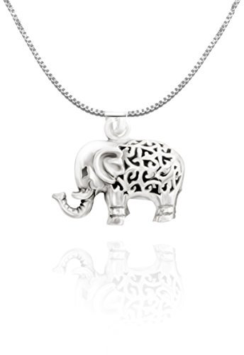URBAN SHe° Sterling Silver 3D Lucky Elephant Necklace Pendant Spiritual Jewellery