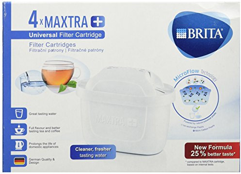 Brita MAXTRA Spare Parts Compatible with jugs 4 Months of Filtered Water-4 Cartridges, Rubber, White