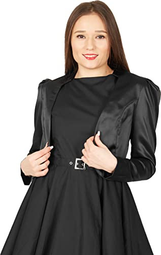 BlackButterfly Formel Satin Manches Longues Boléro Veste (Noir, 5XL)