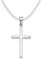 Sterling Silver Cross Necklace and Chain - Size: 27mm x 16mm x 1.2mm thick - 8156