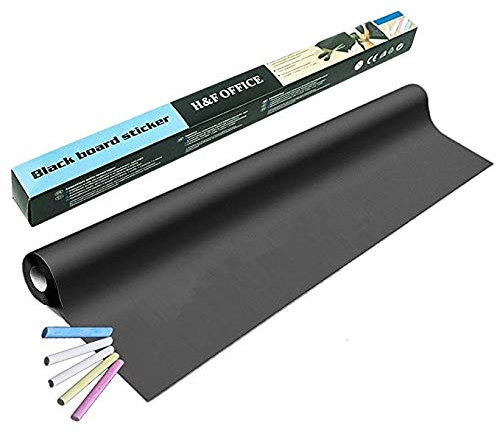 Selbstklebende Tafelfolie, Tafel Aufkleber, kreidetafel für kinder, Tafel Wandaufkleber DIY, 110,200cm (Schwarz, 45 * 200cm)