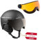 Black Crevice Skihelm Arlberg mit 2 Visier, schwarz Carbon, S (51-53)