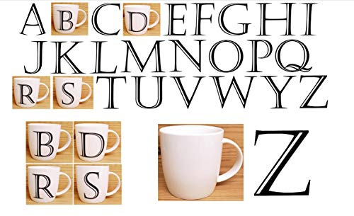 Personalised Z Mug Fine China Boston 12 oz Alphabet Letter A-Z Hand Decorated in UK