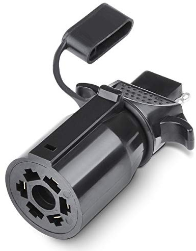 AutoSonic 7 Pin Blade to 4 Pin Flat Trailer Adapter | Female Trailer Connector Plug | 7 Way to 4 Way Converter | Flat Connection | Weatherproof Design