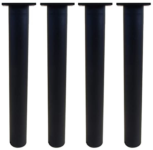 Lot de 4 pieds de meubles de cuisine en Aluminium - Réglables - Ronds - pied de support pour canapé de meuble capacité de charge 100 kg-40cm-Noir