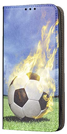KX-Mobile Hülle für iPhone 7/8 / SE 2020 Handyhülle Motiv 1315 Fußball Fussball Schwarz Weiß Blau Premium Smart aus Kunstleder einseitig Bedruckt HandyCover Handyhülle für iPhone 7/8 / SE 2020 Hülle