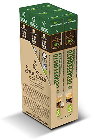 SanSiro Bio Kaffee - DECAFFEINATO - 100% industriell kompostierbar - 60 Kapseln - Kaffeekapseln für Nespresso- und SanSiro Smart Kapselmaschinen - Nachhaltige Kaffeekapseln