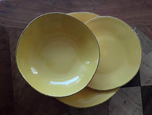 Lot de 6 assiettes creuses en céramique Materia 23 cm Arcucci (jaune)