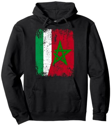 MAROCCO ITALIA Bandiera Amicizia ITALIANA MAROCCO Felpa con Cappuccio