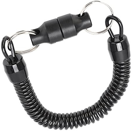 VGEBY Fishing Net Magnet Clip, Fly Fishing Net Keeper, Black Aluminum Alloy, Portable, Lightweight, Lanyard Equipped
