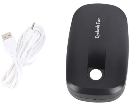 Sèche-cils Ventilateur Cils Mini Sèche-cheveux Ventilateur USB Rechargeable Greffage Extension de cils Colle Séchoir Ventilateur pour sèche-cheveux(Noir)