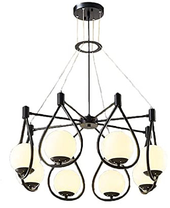 Creatividad Burbuja Vaso Colgante De Luz Ajustable Altura Lámpara De Techo E27 Base Blanco Vaso Pantalla De Lámpara Luces Colgantes Para Isla De Cocina Dormitorio Comedor-Negro 80x90cm