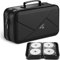 TIMCORR CD Tasche, CD Hülle DVD Halter Aufbewahrung: 144 DVD Hüllen Organizer tragbare Brieftaschen Aufbewahrung CD Kunststoff Schutzhülle für Zuhause, Reisen (schwarz)