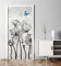 MyMaxxi - Tür bekleben mit Türtapete Türposter Türfolie Selbstklebend 90x200 Wunderland Blumen grau - Tür verschönern Türaufkleber Türklebefolie Blume Schmetterling blau