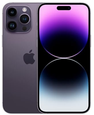 Apple iPhone 14 Pro Max, 128GB, Deep Purple - Unlocked (Renewed)
