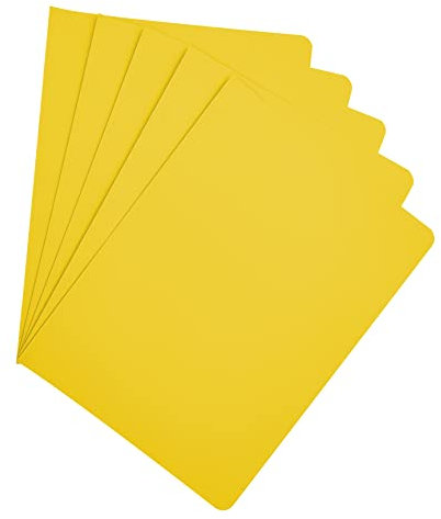 Raylu Paper® - 25 Stück Unterordner aus Karton, mit Faster-Löchern und lebendigen Farben, 200 g dick, Kraftpapier, (Gelb, A4)