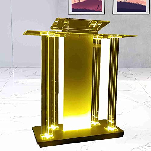 Rednerpult Stehpult Mit 4 Rollen, Mobil Schreibpult Stehtisch Pult Laptoptisch Stehender Schreibtisch, Clear Rollpodest Podium Mit Acryl Und MDF, Lesepult Mit Rädern, Für Kirchen/Reden/Schulen/Büros/S