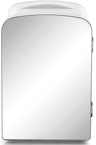 Chefman Frigorifero Personale Portatile a Specchio 4 Litri, per Cura della Pelle, Conservazione del Trucco, Bellezza, Sieri e Maschere, per Scrivania o Viaggio, per Raffreddare e Riscaldare, Bianco