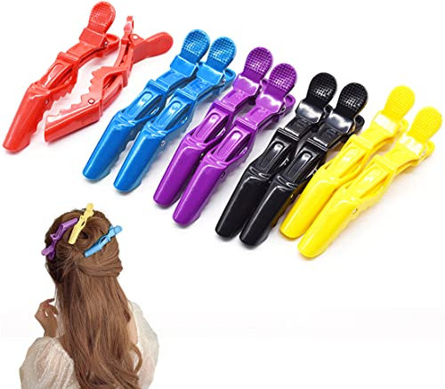 XPEX 10 Stück Professionelle Friseur spange, Friseur Kunststoff Krokodil HaarClips, Hält das Haar fest und eignet sich für DIY-Frisuren,für Damen