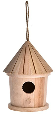 Casetta per esterni - Nido di colibrì in legno fai da te per appendere all'aperto - Pet Cottage per Wren Swallow Sparrow Hummingbird Finch Hut Sysdisen