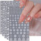 JMEOWIO 9 Sheets White Flower Nail Art Stickers Decals Self-Adhesive Spring Summer Floral Nail Supplies Nail Art Design Decoration Accessories
