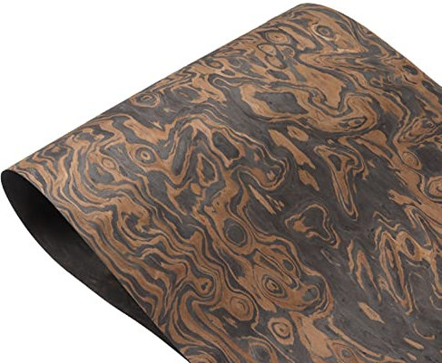 Vtimpac 1 pièces Longueur : 2,5 m - Épaisseur : 0,2-0,3 mm - Largeur : 30 cm - Écorce de ronce de racine de noyer noir Tech feuilles de placage bois,Placage reconstitué