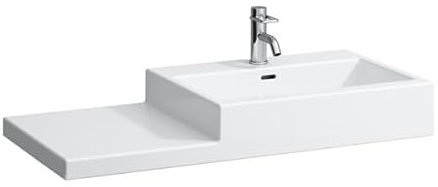 Laufen Living City Waschtisch, 1 Hahnloch, einseitig schneidbar, Ablage links, mit Überlauf, 1000x460mm, H8184310001351