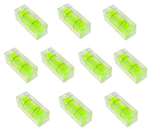 Kleine Wasserwaage, 10 x 10 x 29 mm, quadratisch, Präzisions-Messwerkzeug, 10 x 10 x 29 mm, nicht-magnetisch, 10 Stück